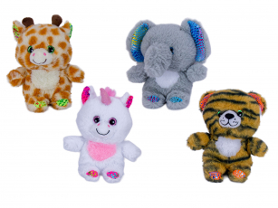 Wildtiersortimt mit Glitzerstoff