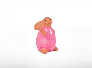 Hase sitzend, bunt